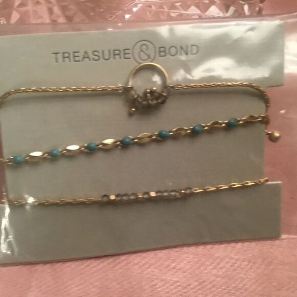 NWT Treasure & Bond (Nordstrom) Set of 3 Adjustable Goldtone Bracelets - Picture 3 of 5